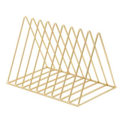 Triangle File Organizer Wire Collection 9 Section Desktop Iron Storage Rack Bookshelf Magazine Holder for Office Decoration