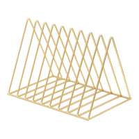 Triangle File Organizer Wire Collection 9 Section Desktop Iron Storage Rack Bookshelf Magazine Holder for Office Decoration